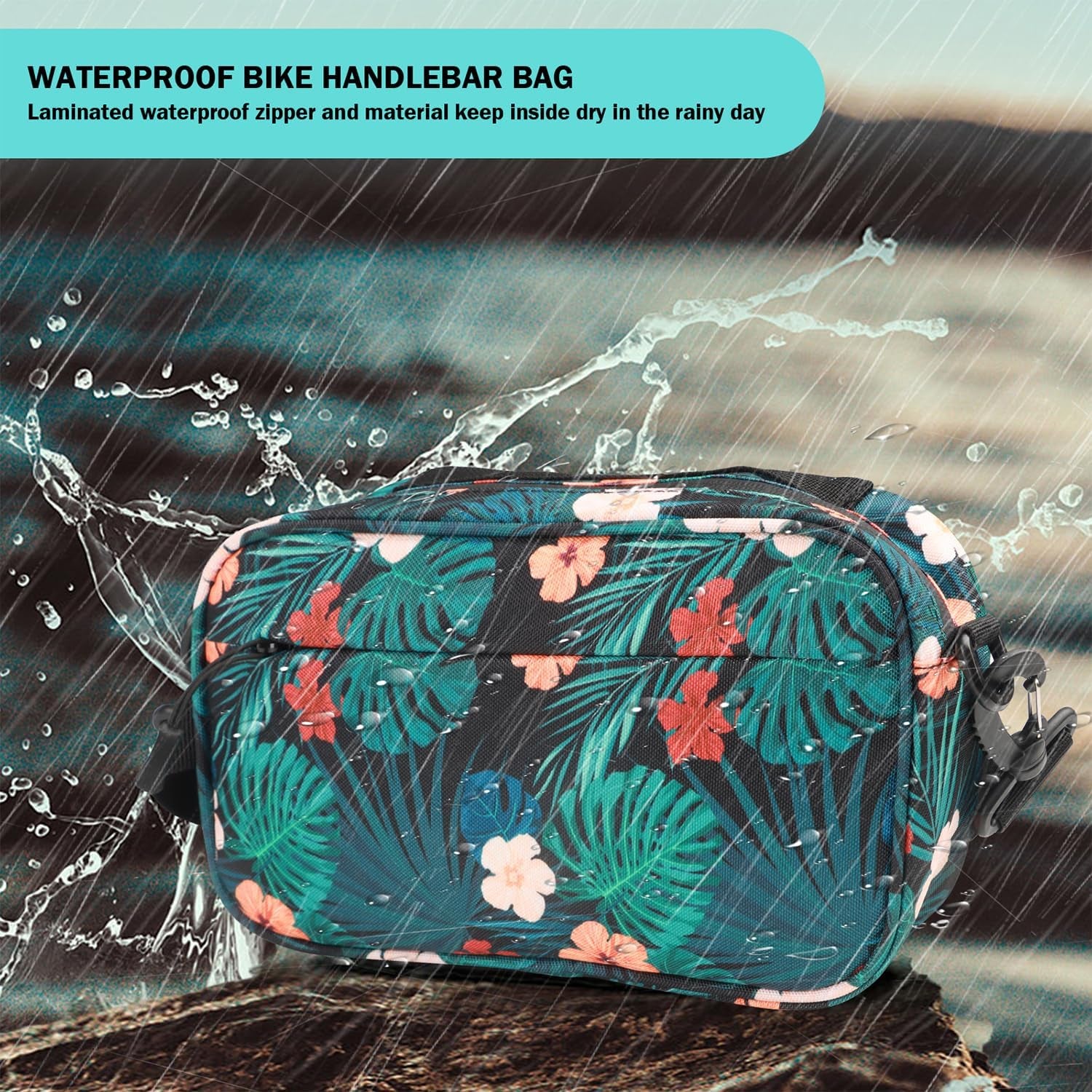 Bike Handlebar Bag, Bike Basket Front, Bicycle Front Bag, Waterproof Bike Frame Bag with Shoulder Strap Bike Storage Bag Shoulder Bag for Men Women Kids Outdoor Road MTB Cycling