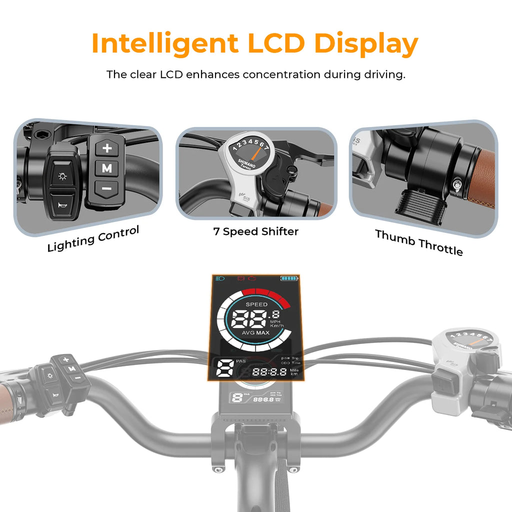 Cityscape 2.0 Electric Bike for Adults with 500W Motor, 36V 13AH Removable Battery Ebike, 26" Electric City Commuter Bike for Woman, 7-Speed and Front Suspension Bicycles UL2849