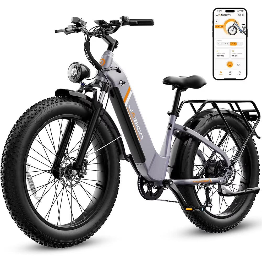 Thunder Electric Bike for Adults, 26'' X 4'' Fat Tire Ebike with 48V 18Ah Removable Battery, APP Control Electric Mountain Bike, UL2849