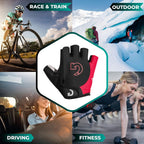 Cycling Gloves Bike Bicycle Motorcycle Glove Mountain Bike Gloves MTB Shockproof Foam Padded Outdoor Workout Sports Half Finger Short Gloves Guantes