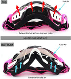 Motorcycle Motocross Goggles ATV Racing Goggles Dirt Bike Tactical Riding Motorbike Goggle Glasses, Bendable Windproof Dustproof Scratch Resistant Protective Safety Glasses (Pink)