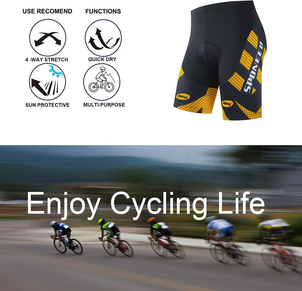 Men'S Cycling Shorts Padded Bicycle Riding Pants Bike Biking Clothes Cycle Wear Tights