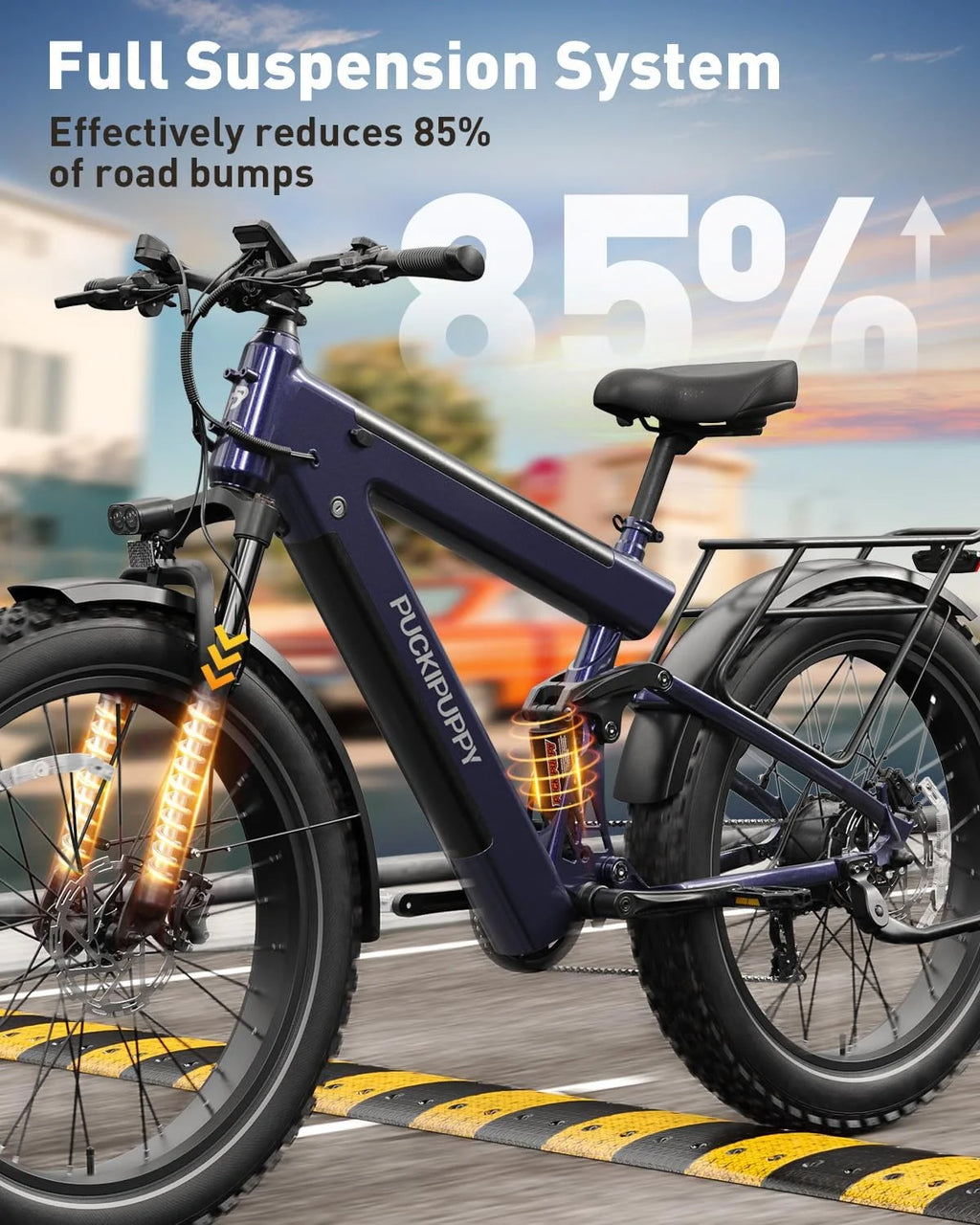 Bulldog Electric Bike for Adults 1350W,48V 30AH Full Suspension E Bike,26" Fat Tire Adult Electric Bicycles,28Mph,Mountain Bike for Urban and Off-Road Riding,Ul2849 Compliant