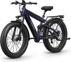 Bulldog Electric Bike for Adults 1350W,48V 30AH Full Suspension E Bike,26" Fat Tire Adult Electric Bicycles,28Mph,Mountain Bike for Urban and Off-Road Riding,Ul2849 Compliant