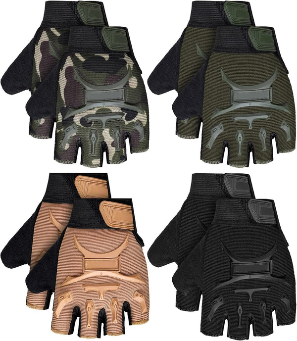 4 Pairs Kids Half Finger Cycling Sport Gloves