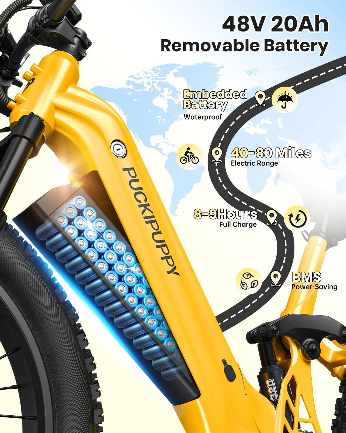 Electric Bike for Adults 960W,48V 20AH Battery Adult Electric Bicycles,26" Fat Tire Full Suspension Step-Thru Ebike,28Mph Mountain Ebike,7 Speed,Boxer ST,UL2849 Compliant
