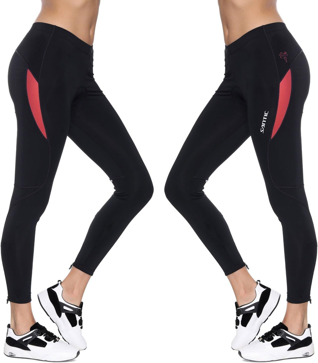 Women'S Bike Pants 4D Padded Cycling Tights High Waisted Bicycle Trousers with Pockets Biking Apparel UPF 50+