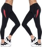 Women'S Bike Pants 4D Padded Cycling Tights High Waisted Bicycle Trousers with Pockets Biking Apparel UPF 50+