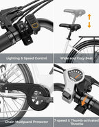 Roamer ST Electric Bike for Adults, 750W Brushless Motor Ebike with 48V 11Ah Removable Battery, 62 Miles, 26'' Commuter City Cruiser Electric Bicycles, UL2849