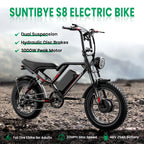 S8 Fat Tire Electric Bike 20", 3000W Dual Motor E-Mountain Bike for Adults, 32MPH 7-Speed Ebike,48V 25AH UL2849, Black