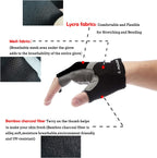 Men & Women Cycling Gloves - 5Mm Padded Half Finger Breathable Mountain & Road Biking Gloves