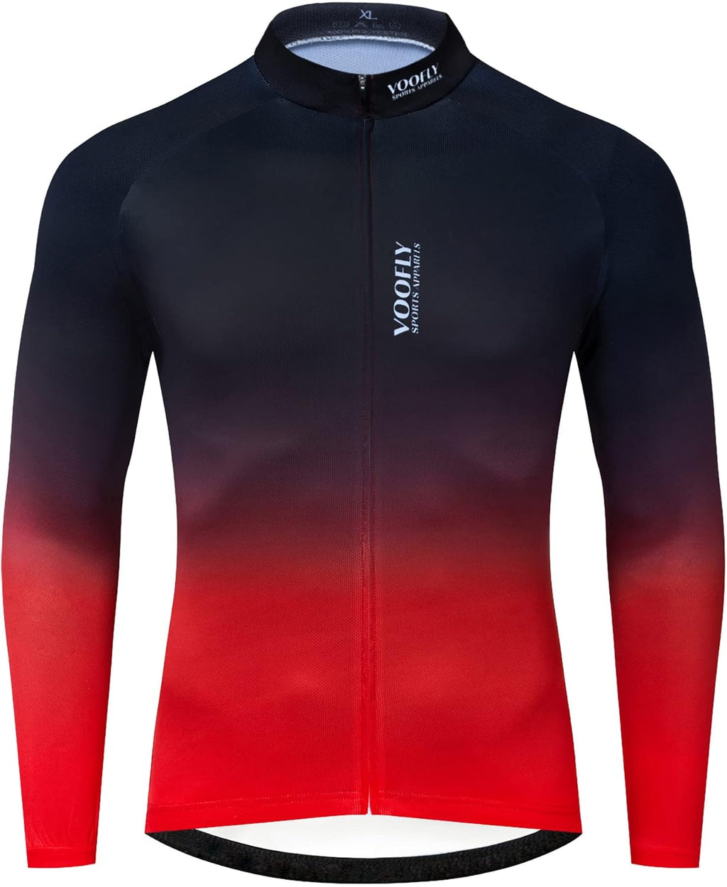 Men'S Bike Jersey Long Sleeve Cycling Shirts with Pockets Reflective Full Zipper MTB Bicycle Wear