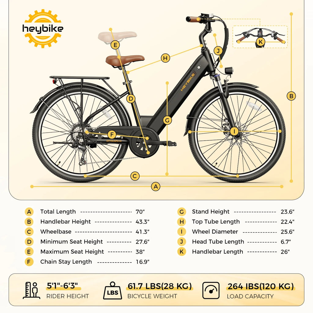 Electric Bike for Adults, 500W City Cruiser Ebike with 36V 13AH Built-In Battery, 26" Step-Thru Electric Commuter Bike for Woman, Front Suspension, 7-Speed Bicycles UL2849