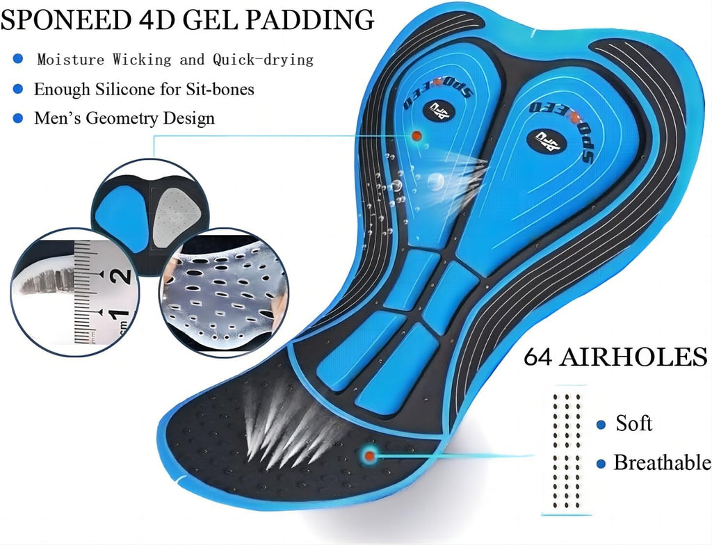 Bike Jersey and Compression Shorts Sets Men'S Biking Shirt with Pockets Ride Clothing Gear