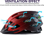 Adult Bike Helmets, Adjustable Mens Womens Bicycle Helmet, Lightweight Road Mountain Cycling Safety Sports Helmets with Detachable Visor