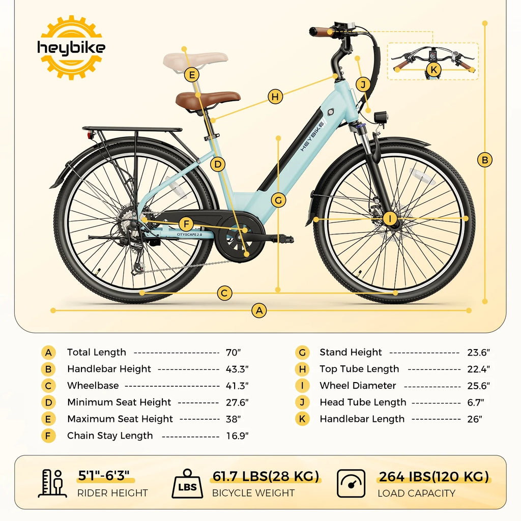 Electric Bike for Adults, 500W City Cruiser Ebike with 36V 13AH Built-In Battery, 26" Step-Thru Electric Commuter Bike for Woman, Front Suspension, 7-Speed Bicycles UL2849