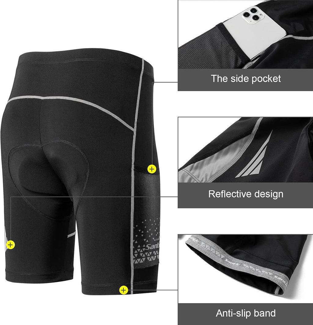 Men'S Cycling Shorts Padded Bicycle Riding Pants Bike Biking Clothes Cycle Wear Tights