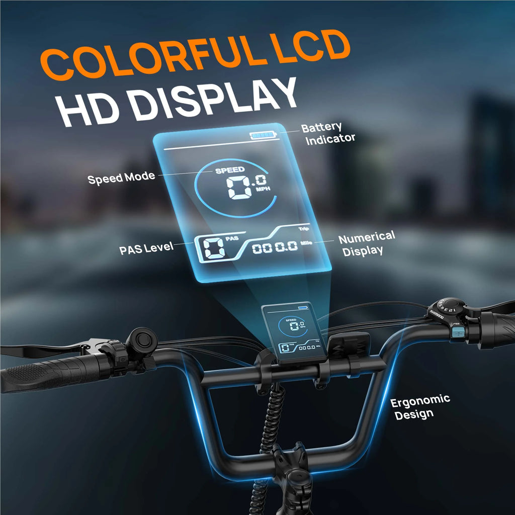 20" Electric Bike for Adults, 750W Peak Motor, 48V 13AH Remobavle Battery, 7-Speed Commuting Ebike, Ul2849-Green