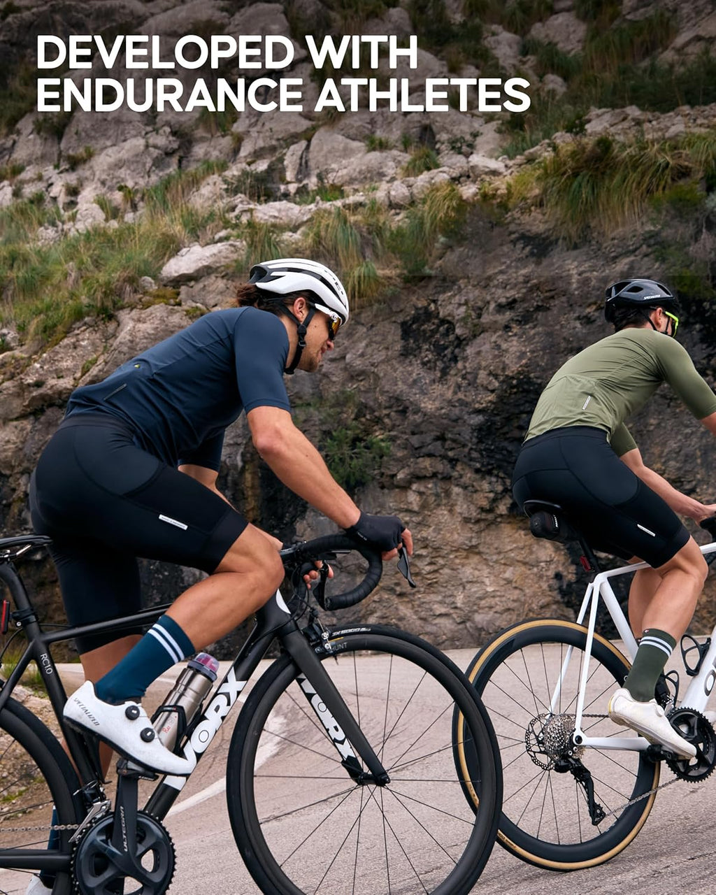 Cycling Socks, Crew Length, Breathable, and Cushioned Bike Socks, for Men & Women, Unisex, 3-Pack