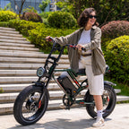 S8 Fat Tire Electric Bike 20", 3000W Dual Motor E-Mountain Bike for Adults, 32MPH 7-Speed Ebike,48V 25AH UL2849, Green