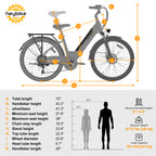 Cityscape 2.0 Electric Bike for Adults with 500W Motor, 36V 13AH Removable Battery Ebike, 26" Electric City Commuter Bike for Woman, 7-Speed and Front Suspension Bicycles UL2849