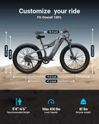 Labrador Pro Electric Bicycles for Adults 1350W,48V 20AH Battery Adult Electric Bikes,26" Fat Tire Full Suspension Ebike,28Mph Mountain Beach E Bike,8 Speed,Ul2849 Compliant
