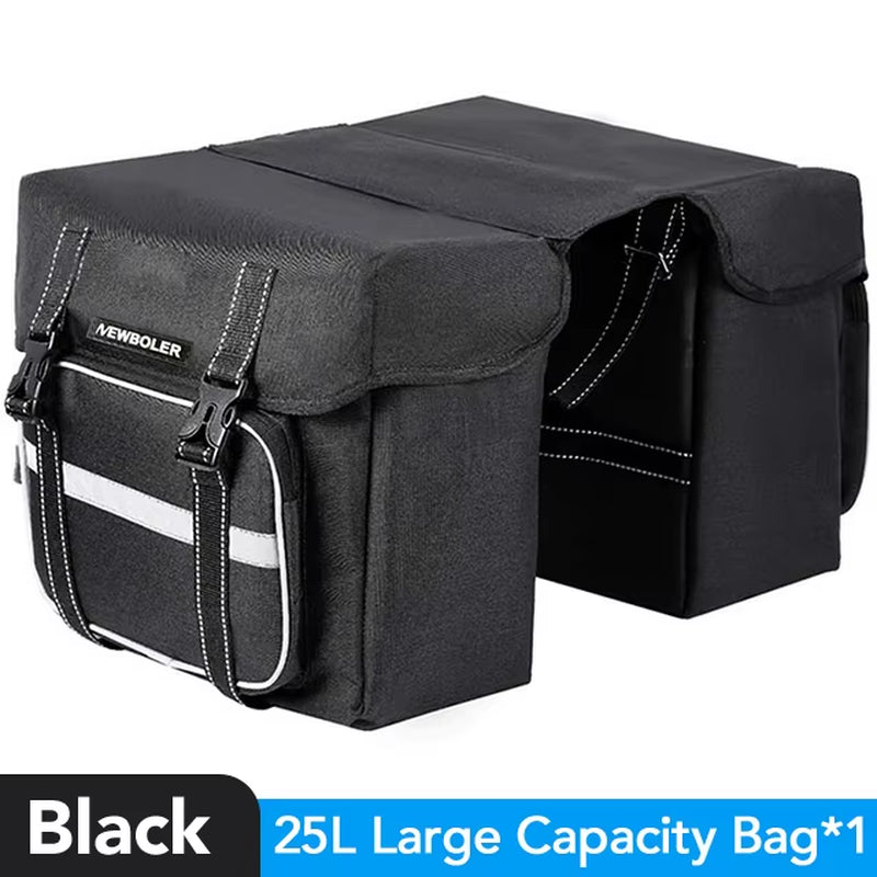 NEWBOLE Bicycle 2In 1 Trunk Bag Cycling Double Side Rear Rack Mountain Road Bike Tail Seat Pannier Pack Luggage Carrier Bike Bag