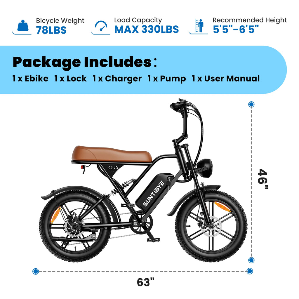 G60 Fat Tire Electric Mountain Bike for Adults 20", 1500W 7-Speed Off-Road Ebike, 30MPH & 70Miles, 48V 20Ah UL2849