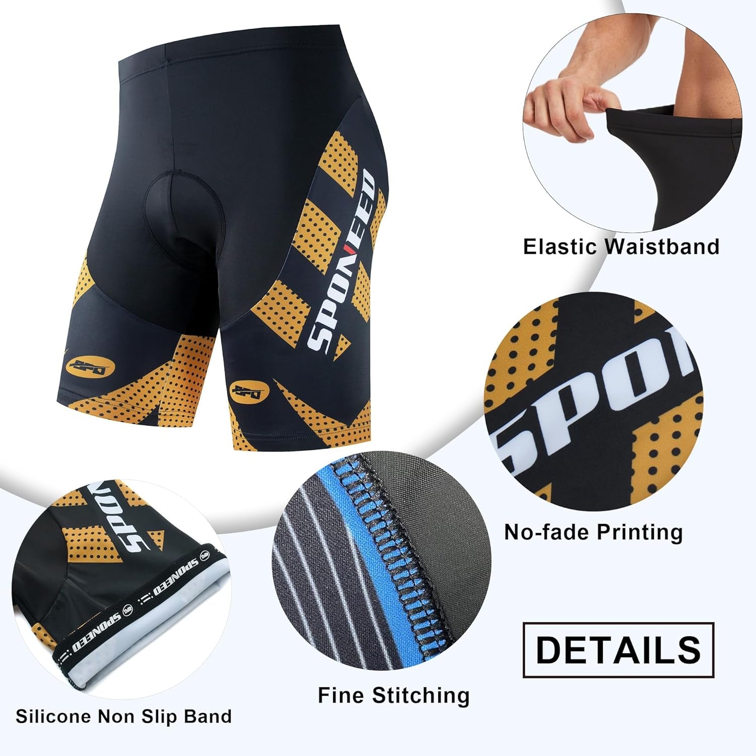 Men'S Cycling Shorts Padded Bicycle Riding Pants Bike Biking Clothes Cycle Wear Tights