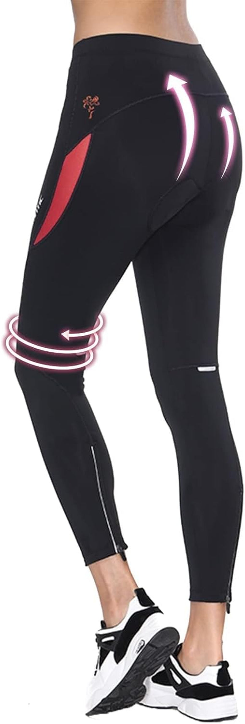 Women'S Bike Pants 4D Padded Cycling Tights High Waisted Bicycle Trousers with Pockets Biking Apparel UPF 50+