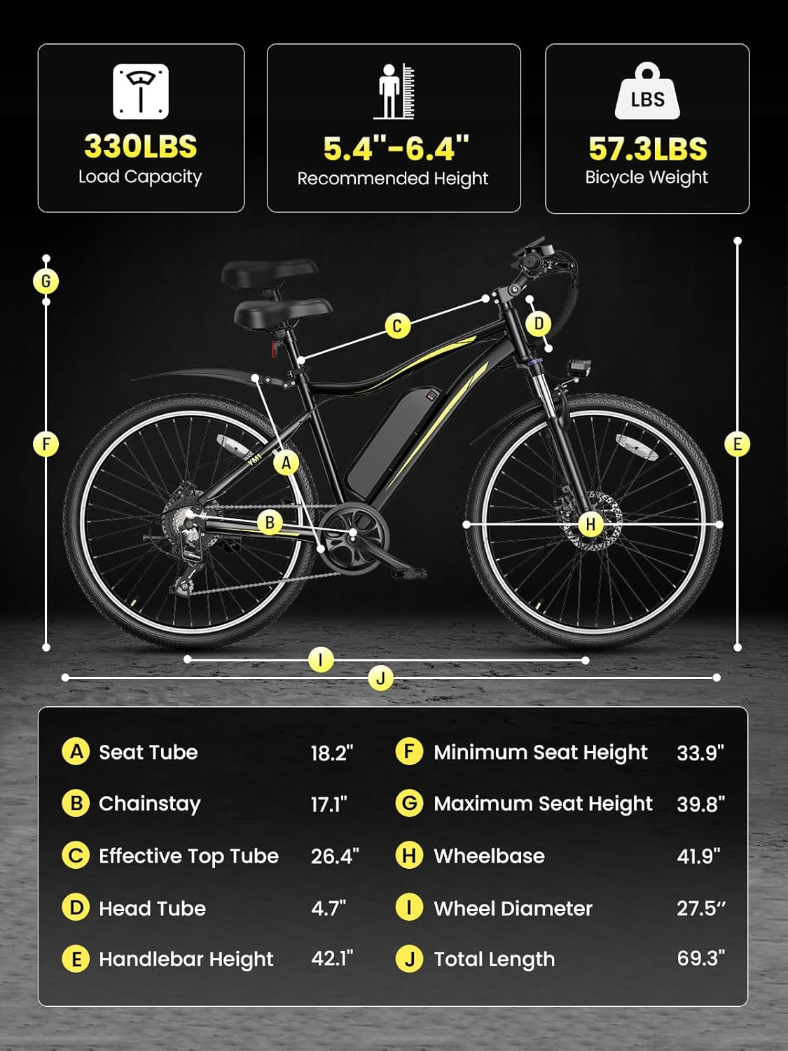 Electric Bike for Adults, 1200W Peak Brushless Motor, up to 50Miles, 28Mph Max Speed Electric Mountain Bike, 480WH Removable Battery Ebike, 27.5'' Tires, 7-Speed and Front Suspension