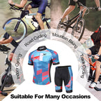 Men'S Cycling Jersey Set - Reflective Quick-Dry Biking Shirt and 3D Padded Cycling Bike Shorts