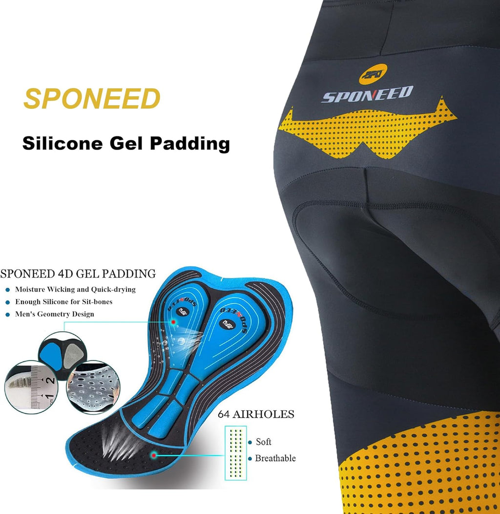 Men'S Cycling Shorts Padded Bicycle Riding Pants Bike Biking Clothes Cycle Wear Tights