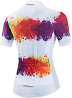 Womens Cycling Jersey Short Sleeve Road Bike Shirt Bicycle Biking Tops 4 Rear Pockets