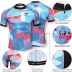 Men'S Cycling Jersey Set - Reflective Quick-Dry Biking Shirt and 3D Padded Cycling Bike Shorts