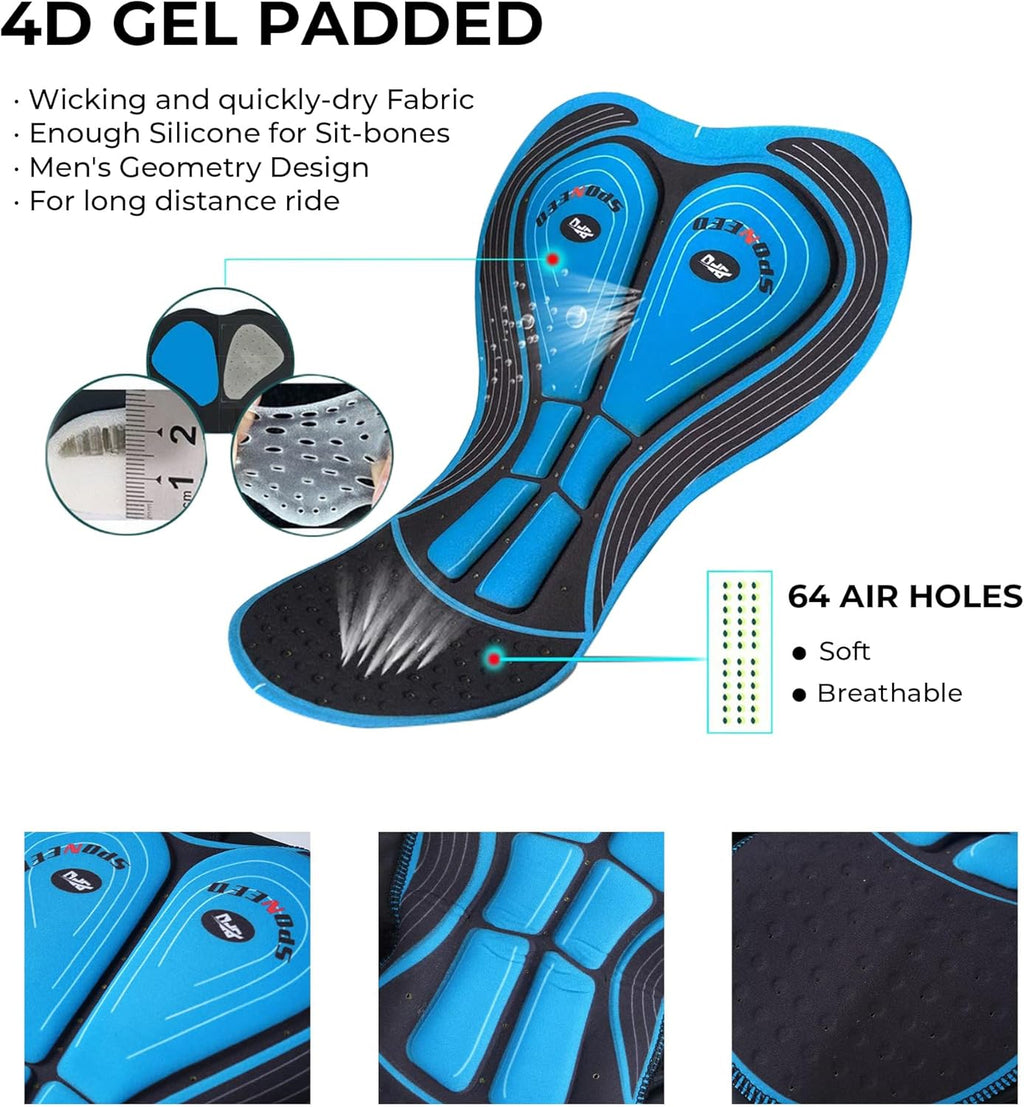 Men'S Cycling Shorts Padded Bicycle Riding Pants Bike Biking Clothes Cycle Wear Tights