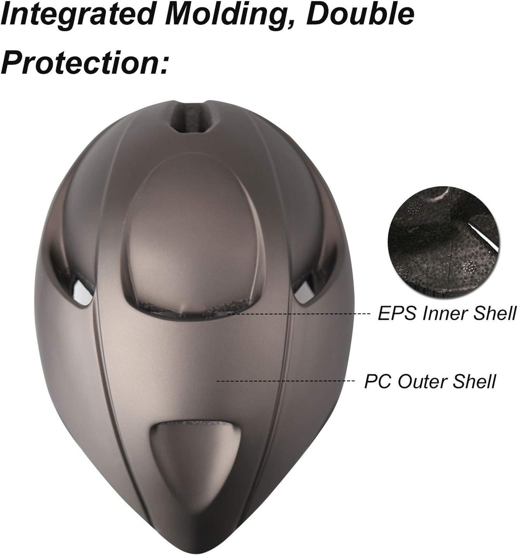 Adult Bike Helmet,Bicycle Helmet with Removable Magnetic Goggles & USB Rechargeable LED Light Road Mountain Bike Helmet Adjustable Size Ultralight Cycling Helmet Men Women SM-T88