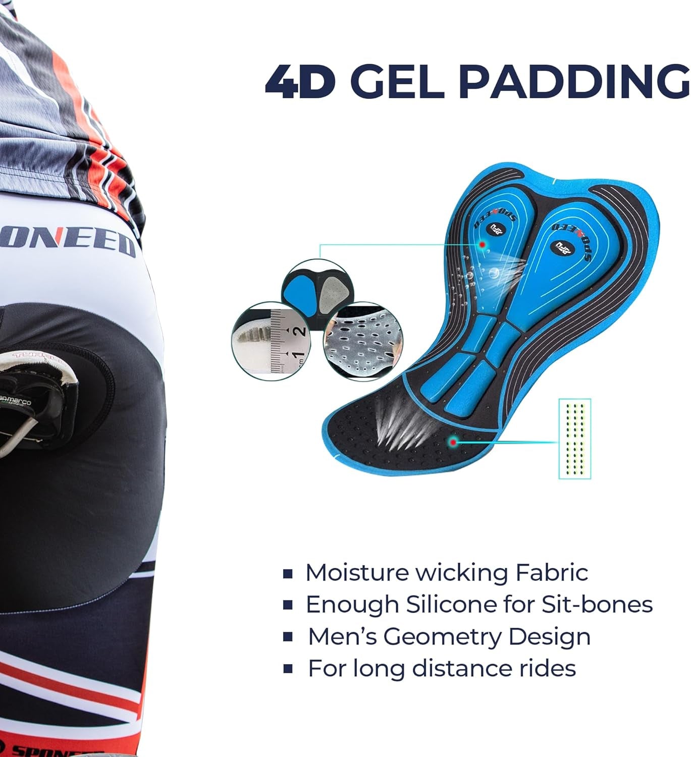 Bike Jersey and Compression Shorts Sets Men'S Biking Shirt with Pockets Ride Clothing Gear