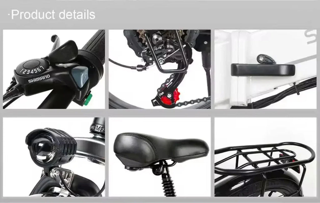 Samebike Electric Bike 350W Brushless Motor 48V10.4AH Battery Electric Bicycle 20-inch Tire Aluminum Alloy Folding Frame E Bike
