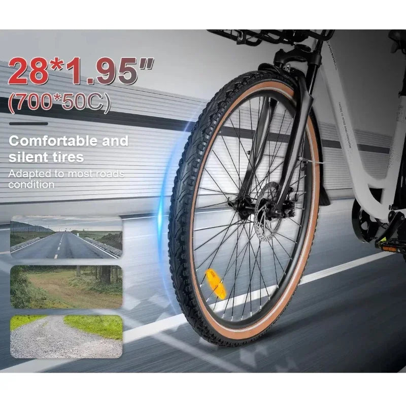 SAMEBIKE RS-A07 Electric Bicycle 500W Brushless Motor Electric Bike 36V13AH Lithium Battery 28inch City Travel Disc Brake E-Bike
