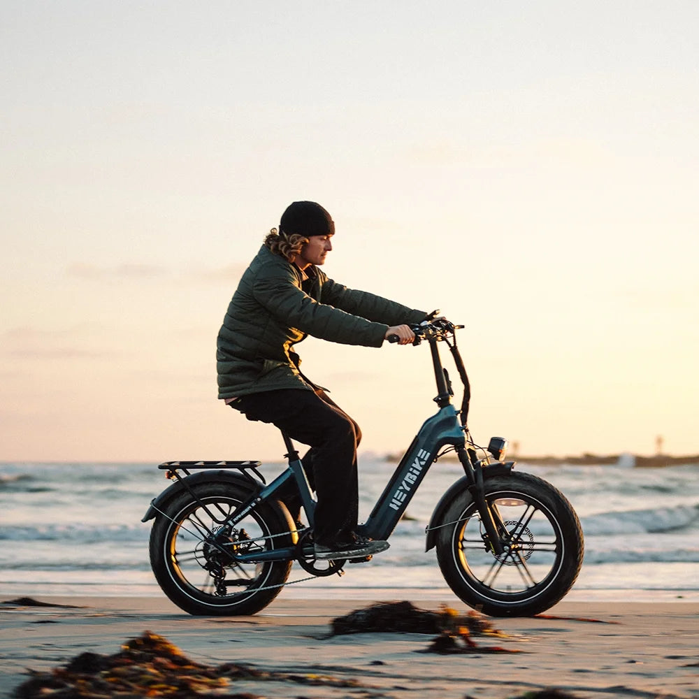 Ranger S Electric Bike for Adults, 750W Foldable Ebike with 48V 14.4AH Removable Battery, 55 Miles Range, 20" X 4.0 Fat Tire Step-Thru Electric Bicycle, 7-Speed Hydraulic Fork, UL2849