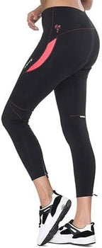 Women'S Bike Pants 4D Padded Cycling Tights High Waisted Bicycle Trousers with Pockets Biking Apparel UPF 50+