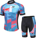 Men'S Cycling Jersey Set - Reflective Quick-Dry Biking Shirt and 3D Padded Cycling Bike Shorts
