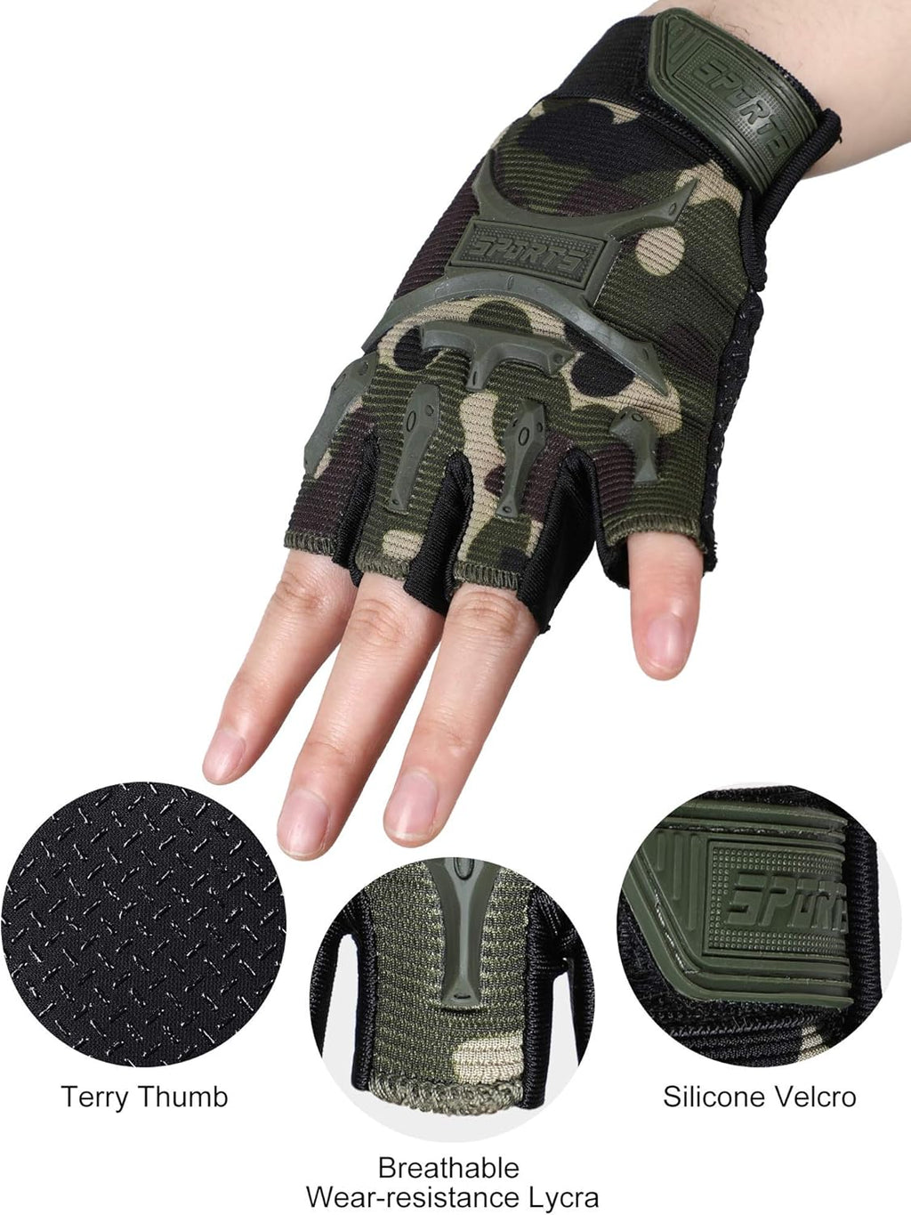 4 Pairs Kids Half Finger Cycling Sport Gloves