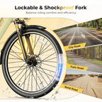 Electric Bike for Adults, 500W City Cruiser Ebike with 36V 13AH Built-In Battery, 26" Step-Thru Electric Commuter Bike for Woman, Front Suspension, 7-Speed Bicycles UL2849