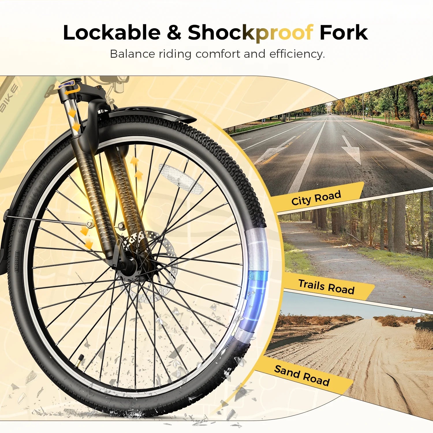 Electric Bike for Adults, 500W City Cruiser Ebike with 36V 13AH Built-In Battery, 26" Step-Thru Electric Commuter Bike for Woman, Front Suspension, 7-Speed Bicycles UL2849