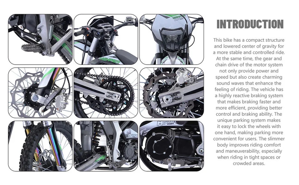 Venom 72V 12000W Electric Dirt Bike White
