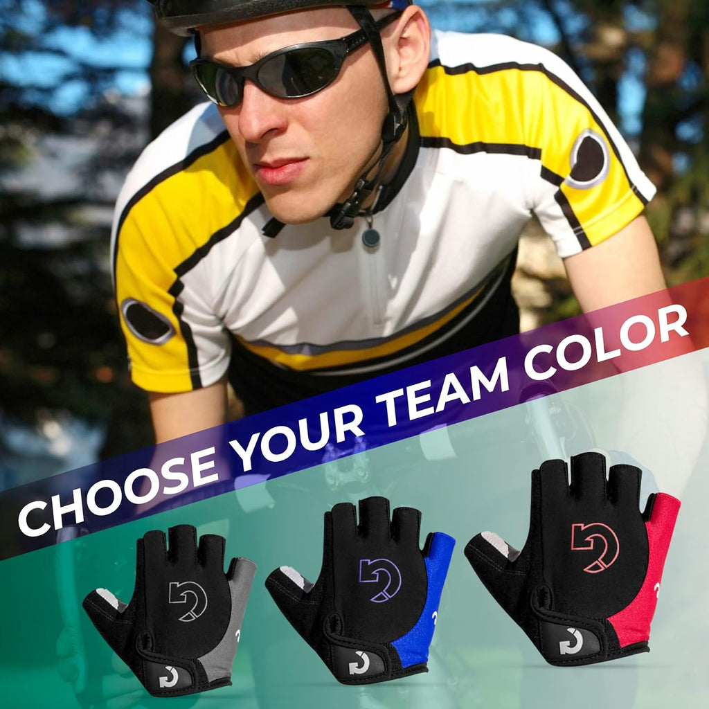 Cycling Gloves Bike Bicycle Motorcycle Glove Mountain Bike Gloves MTB Shockproof Foam Padded Outdoor Workout Sports Half Finger Short Gloves Guantes