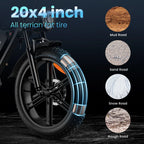 G60 Fat Tire Electric Mountain Bike for Adults 20", 1500W 7-Speed Off-Road Ebike, 30MPH & 70Miles, 48V 20Ah UL2849