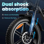 G60 Fat Tire Electric Mountain Bike for Adults 20", 1500W 7-Speed Off-Road Ebike, 30MPH & 70Miles, 48V 20Ah UL2849